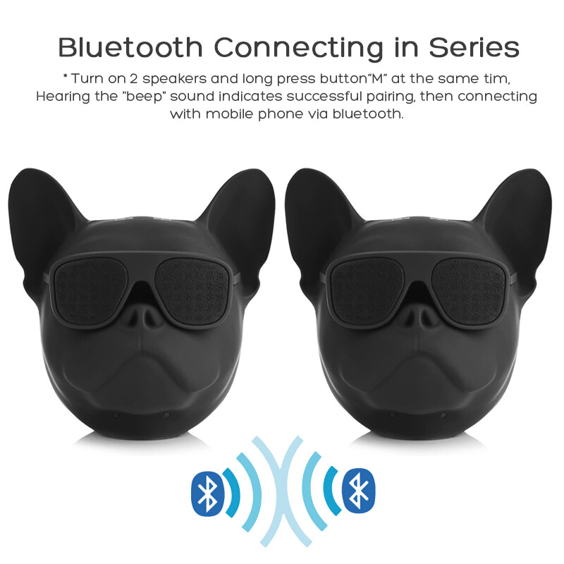 Štýlový reproduktor Bulldog, prenosný bezdrôtový Bluetooth reproduktor, hlasný reproduktor kompatibilný s telefónom, notebookom, počítačom, tabletom atď.
