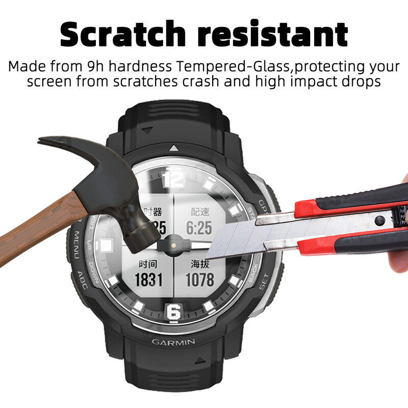 2.5D zaštitnik zaslona za Garmin Instinct Crossover Zaštita od kaljenog stakla za Garmin Crossover HD stakleni film protiv ogrebotina