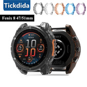 Garmin Fenix 8 aizsargvāciņš 51mm 47mm viedpulksteņa aizsargrāmis Mīksts kristāldzidrs TPU futrālis Garmin Fenix 8 vāciņam