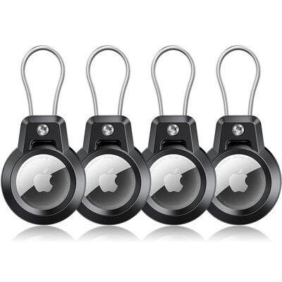 За калъф за Apple AirTag AirTags Държач за ключодържател с кабелен кабел 360 градуса Защитен за багаж Ключове за раница за домашни любимци Държач за AirTag