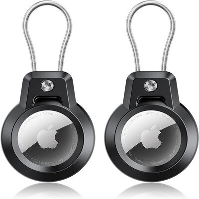 Για Apple AirTag Θήκη AirTag Θήκη μπρελόκ με συρμάτινο καλώδιο 360 μοιρών Προστατευτικό για το σακίδιο αποσκευών Κλειδιά κατοικίδιων ζώων Θήκη AirTag