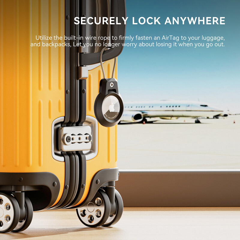 Για Apple AirTag Θήκη AirTag Θήκη μπρελόκ με συρμάτινο καλώδιο 360 μοιρών Προστατευτικό για το σακίδιο αποσκευών Κλειδιά κατοικίδιων ζώων Θήκη AirTag