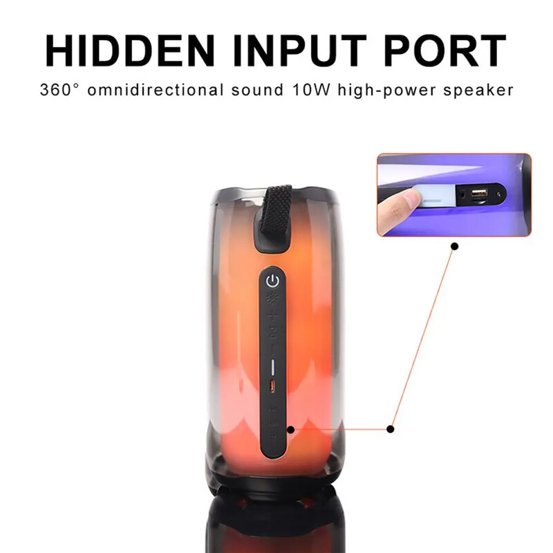 PULSE 5 Family K Song Bluetooth garsiakalbis, nešiojamas kolonėlė RGB Light Audio Boombox lauko vandeniui atsparus žemųjų dažnių garsiakalbis su mikrofono muzikos dėžute