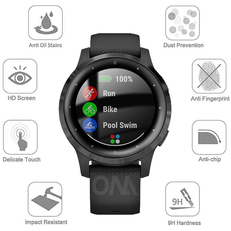 Zaštita zaslona za Garmin Vivoactive 4 4s 20D Curved Edge Full Coverage Meka zaštitna folija za Garmin Active S (nije staklo)