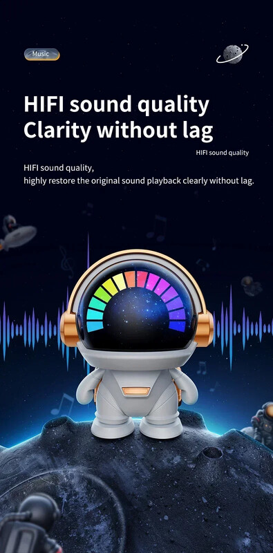 Vesmírny robotický subwoofer Bluetooth reproduktor Vonkajší Nový bezdrôtový Bluetooth astronaut astronaut reproduktor TWS dvojkúsok roztomilý stolný darček