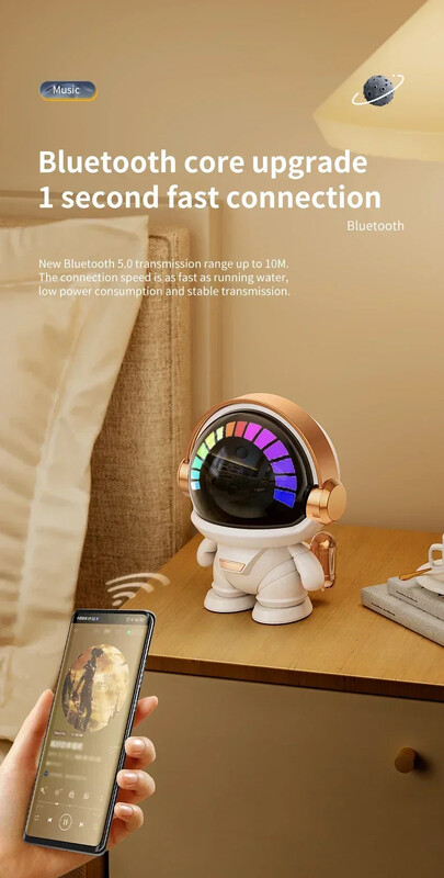 Vesmírny robotický subwoofer Bluetooth reproduktor Vonkajší Nový bezdrôtový Bluetooth astronaut astronaut reproduktor TWS dvojkúsok roztomilý stolný darček
