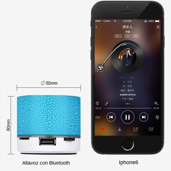 Μίνι ηχείο Bluetooth Ασύρματο ηχείο Πολύχρωμη κάρτα LED TF Φορητό υπογούφερ USB Φορητό MP3 μουσική στήλη ήχου για Smartphone υπολογιστή αυτοκινήτου