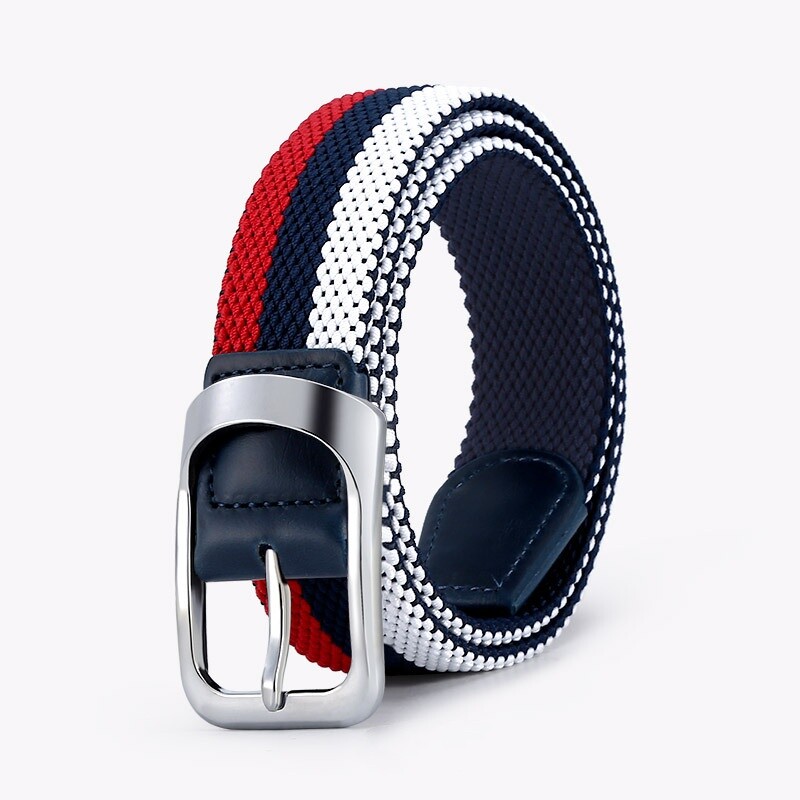 Cureaua elastică de modă respirabilă pentru bărbați Cureaua de bărbați din pânză elastică ocazională cu cataramă din metal Centura decorativă pentru pantaloni de blugi