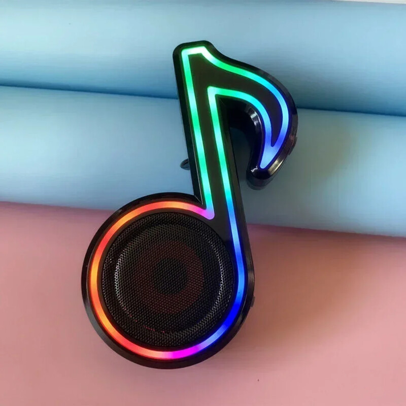 Belaidis garsiakalbis su stereo režimu ir RGB aplinkos apšvietimu nešiojamiems susibūrimams namuose, viso diapazono „Bluetooth“ garsiakalbis, skirtas TF