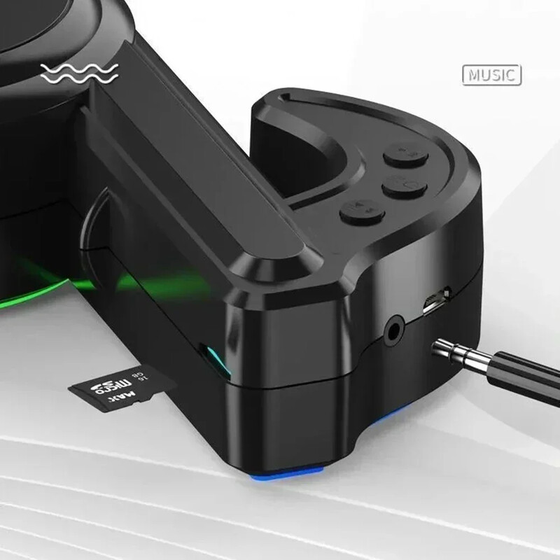 Belaidis garsiakalbis su stereo režimu ir RGB aplinkos apšvietimu nešiojamiems susibūrimams namuose, viso diapazono „Bluetooth“ garsiakalbis, skirtas TF