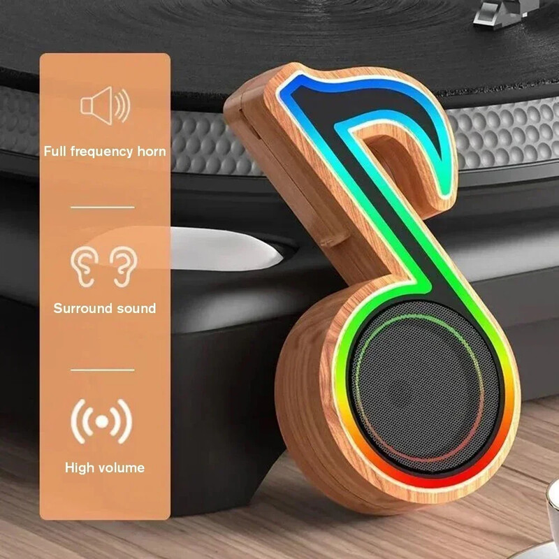 Belaidis garsiakalbis su stereo režimu ir RGB aplinkos apšvietimu nešiojamiems susibūrimams namuose, viso diapazono „Bluetooth“ garsiakalbis, skirtas TF