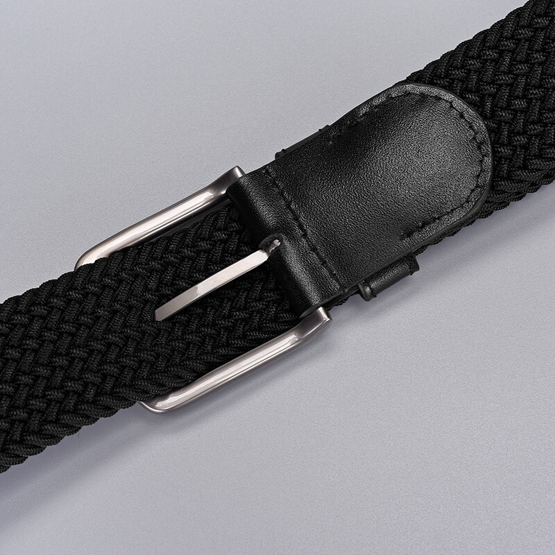 Cureaua neagră elastică pentru bărbați din piele cu vârful de sus curele de talie împletite din pânză pentru bărbați cu lățime de 4,0 cm