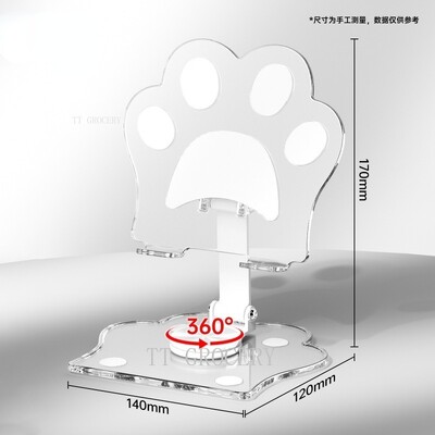 Tablet Compute Telefono stovai Kawaii Cat Cartoon mielas stalinis televizorius permatomas laikiklis Priedai žaislai mergaitėms Apple Samsung