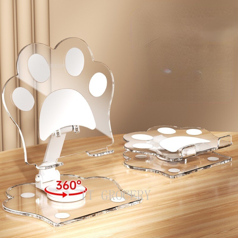 Tablet Compute Telefono stovai Kawaii Cat Cartoon mielas stalinis televizorius permatomas laikiklis Priedai žaislai mergaitėms Apple Samsung