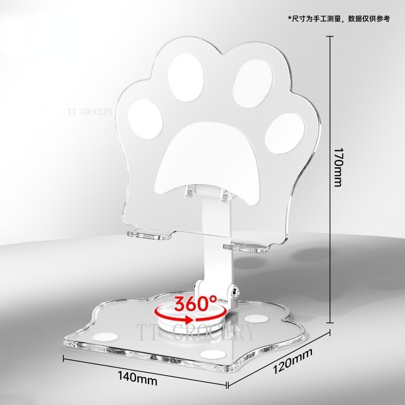 Tablet Compute Telefono stovai Kawaii Cat Cartoon mielas stalinis televizorius permatomas laikiklis Priedai žaislai mergaitėms Apple Samsung