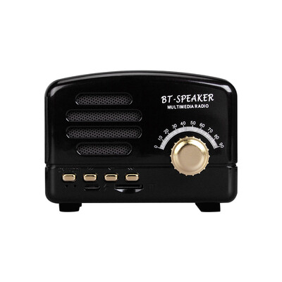 BT01 Retro Bluetooth-kompatibilis 5.0 hangszóró fából készült régi klasszikus stílusú erős basszuskiemelés Hangos hangerős hangdoboz FM rádióval