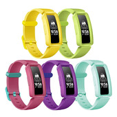 5 apyrankės, suderinamos su Fitbit Ace 2 Minkšto silikono vandeniui atsparios apyrankės Priedai Sportinio laikrodžio apyrankės, skirtos Fitbit