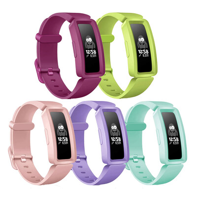 5 apyrankės, suderinamos su Fitbit Ace 2 Minkšto silikono vandeniui atsparios apyrankės Priedai Sportinio laikrodžio apyrankės, skirtos Fitbit