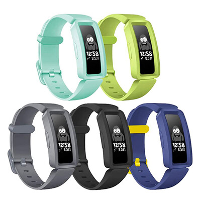 5 apyrankės, suderinamos su Fitbit Ace 2 Minkšto silikono vandeniui atsparios apyrankės Priedai Sportinio laikrodžio apyrankės, skirtos Fitbit