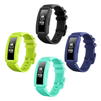 Pachet de 4 curea pentru ceas inteligent Fitbit ACE 2 brăţară pentru copii, brăţară din silicon pentru Fit Bit Inspire/Inspire HR Band Correa