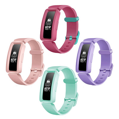 Pachet de 4 curea pentru ceas inteligent Fitbit ACE 2 brăţară pentru copii, brăţară din silicon pentru Fit Bit Inspire/Inspire HR Band Correa