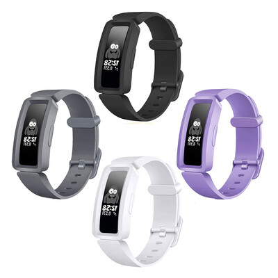 Pachet de 4 curea pentru ceas inteligent Fitbit ACE 2 brăţară pentru copii, brăţară din silicon pentru Fit Bit Inspire/Inspire HR Band Correa