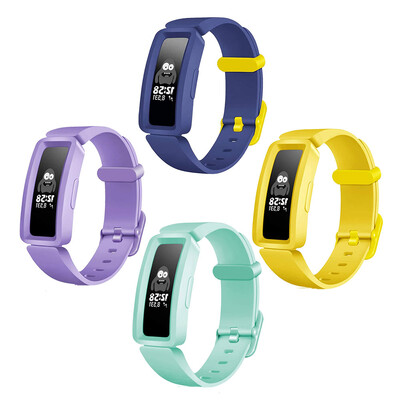 Pachet de 4 curea pentru ceas inteligent Fitbit ACE 2 brăţară pentru copii, brăţară din silicon pentru Fit Bit Inspire/Inspire HR Band Correa