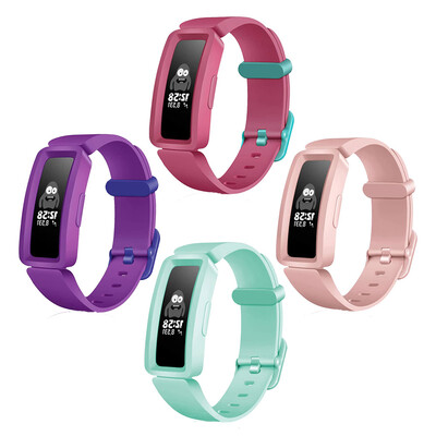 Pachet de 4 curea pentru ceas inteligent Fitbit ACE 2 brăţară pentru copii, brăţară din silicon pentru Fit Bit Inspire/Inspire HR Band Correa