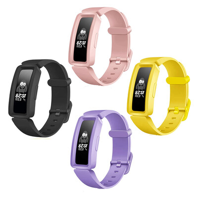 Pachet de 4 curea pentru ceas inteligent Fitbit ACE 2 brăţară pentru copii, brăţară din silicon pentru Fit Bit Inspire/Inspire HR Band Correa