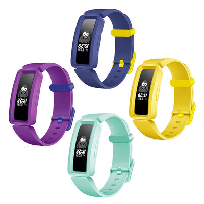 Pachet de 4 curea pentru ceas inteligent Fitbit ACE 2 brăţară pentru copii, brăţară din silicon pentru Fit Bit Inspire/Inspire HR Band Correa