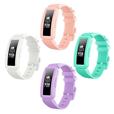 Pachet de 4 curea pentru ceas inteligent Fitbit ACE 2 brăţară pentru copii, brăţară din silicon pentru Fit Bit Inspire/Inspire HR Band Correa