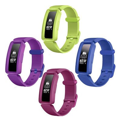 Pachet de 4 curea pentru ceas inteligent Fitbit ACE 2 brăţară pentru copii, brăţară din silicon pentru Fit Bit Inspire/Inspire HR Band Correa