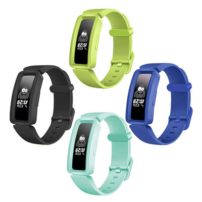 Pachet de 4 curea pentru ceas inteligent Fitbit ACE 2 brăţară pentru copii, brăţară din silicon pentru Fit Bit Inspire/Inspire HR Band Correa