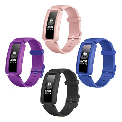 Pachet de 4 curea pentru ceas inteligent Fitbit ACE 2 brăţară pentru copii, brăţară din silicon pentru Fit Bit Inspire/Inspire HR Band Correa