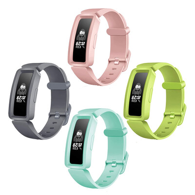Pachet de 4 curea pentru ceas inteligent Fitbit ACE 2 brăţară pentru copii, brăţară din silicon pentru Fit Bit Inspire/Inspire HR Band Correa