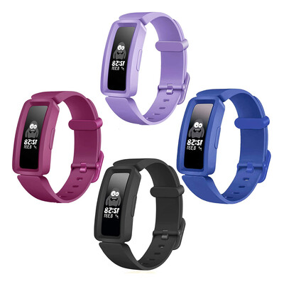 Pachet de 4 curea pentru ceas inteligent Fitbit ACE 2 brăţară pentru copii, brăţară din silicon pentru Fit Bit Inspire/Inspire HR Band Correa