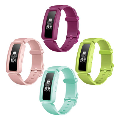 Pachet de 4 curea pentru ceas inteligent Fitbit ACE 2 brăţară pentru copii, brăţară din silicon pentru Fit Bit Inspire/Inspire HR Band Correa