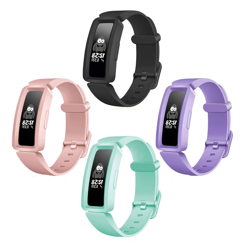 Pachet de 4 curea pentru ceas inteligent Fitbit ACE 2 brăţară pentru copii, brăţară din silicon pentru Fit Bit Inspire/Inspire HR Band Correa