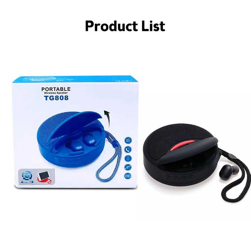 TG808 Mini juhtmeta Bluetooth-kõlar Juhtmeta kõrvaklapid Kaks-ühes TWS Subwoofer Stereo Käed-vabad Multifunktsionaalne / TF-kaart / FM