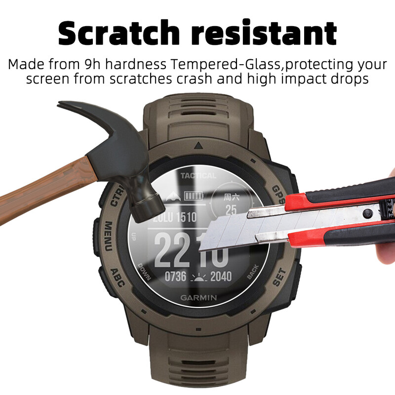 Tvrdené sklo pre Garmin Instinct / Tactical / Active S / Ochranná fólia proti poškriabaniu 9H Ultra-HD ochranné sklo