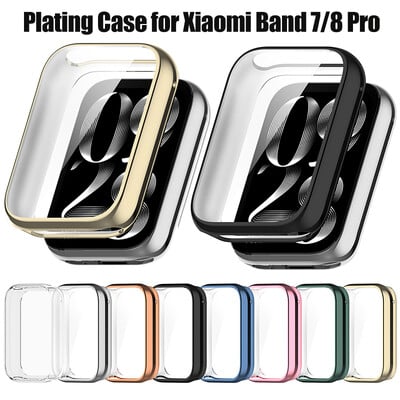 Carcasa TPU placata pentru Xiaomi Band 8 Pro 7 Pro Smart Band Protector de ecran din sticla securizata cu acoperire completa pentru husa Xiaomi Band 8 Pro