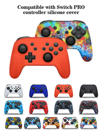 DATA FROG Soft Silicone Case Compatible-Nintendo Switch Pro Controller Protective Skin Cover Grips Caps for Switch Pro