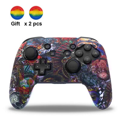 DATA FROG Мек силиконов калъф Съвместим-Nintendo Switch Pro Controller Защитен кожен капак Дръжки Капачки за Switch Pro Аксесоар