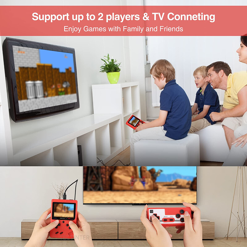 NAUJA Nešiojama Retro Mini vaizdo žaidimų konsolė 8 bitų delninis žaidimų grotuvas Integruotas 400 žaidimų AV Out žaidimų konsolė Gameboy videojuego