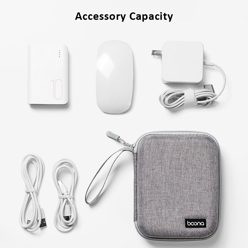 BOONA cietā klēpjdatora barošanas avota organizatora futrālis ceļojumu pārnēsāšanai barošanas avota peles futrālis Elektronisko piederumu soma priekš MacBook