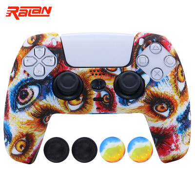 Προστατευτική θήκη από μαλακή σιλικόνη για χειριστήριο παιχνιδιών PS5 Θήκες δέρματος Κέλυφος για Playstation 5 Joystick με καπάκια λαβής ραβδιού