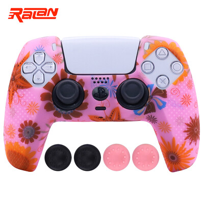 Προστατευτική θήκη από μαλακή σιλικόνη για χειριστήριο παιχνιδιών PS5 Θήκες δέρματος Κέλυφος για Playstation 5 Joystick με καπάκια λαβής ραβδιού