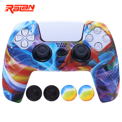 Προστατευτική θήκη από μαλακή σιλικόνη για χειριστήριο παιχνιδιών PS5 Θήκες δέρματος Κέλυφος για Playstation 5 Joystick με καπάκια λαβής ραβδιού