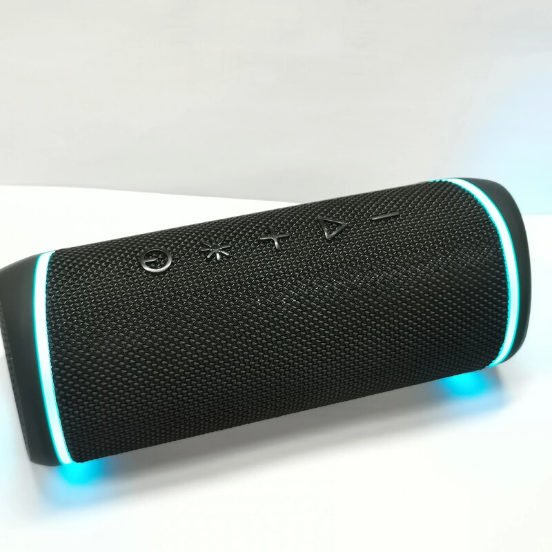 Fabrice Mesh bežični boombox Rockmia EBS-609 prijenosni vodootporni stereo 5.3 s RGB svjetlom vanjski 16W Bluetooth zvučnik Bt