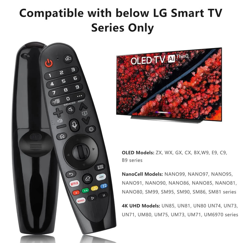Täiendatud Voice Magic kaugjuhtimispult LG OLED Smart TV jaoks Magic kaugjuhtimispuldi asendus AN-MR20GA MR19BA MR18BA MR650A, osutifunktsiooniga
